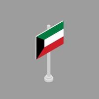 Illustration der Kuwait-Flaggenvorlage vektor