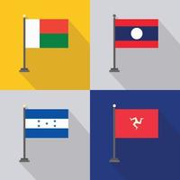 värld Land flaggor design vektor