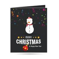 frohe weihnachtskarte mit dunklem hintergrund mit kreativem design und typografievektor vektor