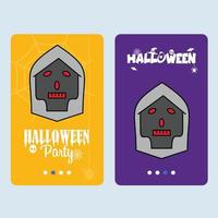 Lycklig halloween inbjudan design med skalle vektor