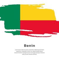 illustration av benin flagga mall vektor