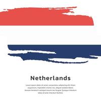 Illustration der niederländischen Flaggenvorlage vektor