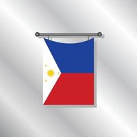 illustration av filippinerna flagga mall vektor