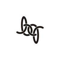 brev bq länkad överlappande rader symbol logotyp vektor