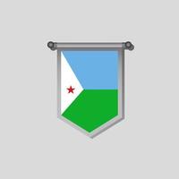 illustration av djibouti flagga mall vektor