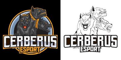 cerberus esport logo maskottchen design vektor