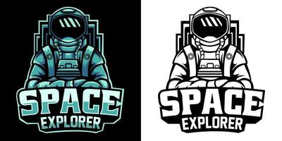 astronaut esport logotyp maskot design vektor