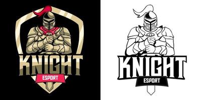 riddare esport logotyp maskot design vektor