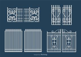 Gratis White Open Gate Vector Set