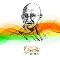 glad gandhi jayanti för vågbakgrund vektor