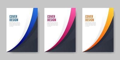 eine Sammlung von Buchcover-Broschürendesigns mit eleganten und farbenfrohen Designs. Vektor-Illustration. vektor