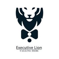 Lion Head Fliege Executive Konzept Symbol Logo vektor