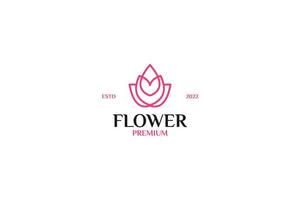 Flache Umrisse Seerose Logo Design Vektor Illustration