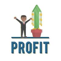 business african profit design charakter mit text vektor