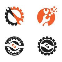 service logotyp mall vektor illustration design