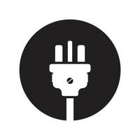 elektrisk plugin ikon logotyp vektor platt design