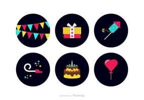 Free Colorful Party Bevorzugungen Vector Icons
