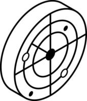 lineares Radarsymbol im isometrischen Stil vektor