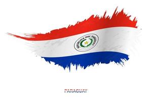 Flagge von Paraguay im Grunge-Stil mit Welleneffekt. vektor