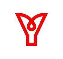 Buchstabe y Unendlichkeitszeichen. zyklischer roter Buchstabe y. moderne natürliche Endlosschleife. futuristisches Logo Corporate Design. vektor