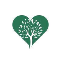 träd hjärta logotyp design. hälsa och vård logotyp design mall. vektor