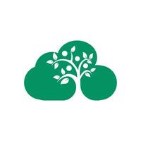 menschlicher Baum und Cloud-Logo-Design. Baumlogo für gesunde Menschen. vektor
