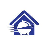 Logo-Design für die Lieferung von Lebensmitteln nach Hause. Zeichen für schnellen Lieferservice. vektor