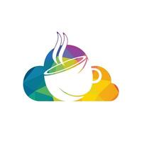 Logo-Icon-Design für Kaffeewolken. Kaffeetasse auf Cloud-Logo-Design. vektor