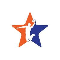 basketboll sport stjärna form vektor logotyp design. basketboll spelare slam dunka design vektor.