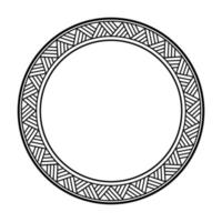 runda maori geometrisk runda gräns ram design. svart och vit vektor