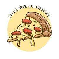 Slice Pizza Fastfood-Logo. essen und trinken illustration. Pizza leckeres Symbol Symbol vektor