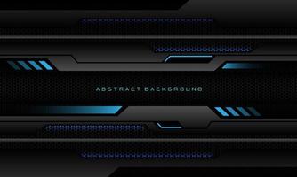 abstrakte metallisch blaue linie schwarze cyber geometrische banner auf schwarzem hexagon-maschenmusterdesign ultramoderner luxus futuristischer technologiehintergrundvektor vektor