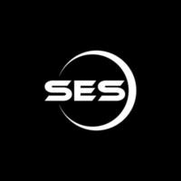 ses brev logotyp design i illustratör. vektor logotyp, kalligrafi mönster för logotyp, affisch, inbjudan, etc.