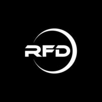 rfd brev logotyp design i illustratör. vektor logotyp, kalligrafi mönster för logotyp, affisch, inbjudan, etc.