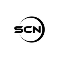 scn-Brief-Logo-Design im Illustrator. Vektorlogo, Kalligrafie-Designs für Logo, Poster, Einladung usw. vektor