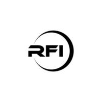 rfi brev logotyp design i illustratör. vektor logotyp, kalligrafi mönster för logotyp, affisch, inbjudan, etc.