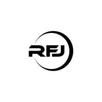 Rfj-Brief-Logo-Design im Illustrator. Vektorlogo, Kalligrafie-Designs für Logo, Poster, Einladung usw. vektor
