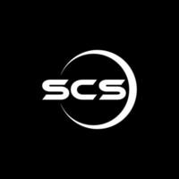 scs-Brief-Logo-Design im Illustrator. Vektorlogo, Kalligrafie-Designs für Logo, Poster, Einladung usw. vektor