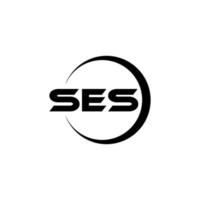 ses-Buchstaben-Logo-Design im Illustrator. Vektorlogo, Kalligrafie-Designs für Logo, Poster, Einladung usw. vektor