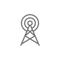 eps10 graue Vektorsenderantenne oder Broadcast-Symbol isoliert auf weißem Hintergrund. Wi-Fi-Tower-Umrisssymbol in einem einfachen, flachen, trendigen, modernen Stil für Ihr Website-Design, Logo und mobile App vektor