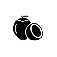 Kokosnuss-Frucht-Icon-Design-Vektor vektor