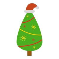 Vektor-Illustration von Cartoon-Weihnachtsbaum auf weißem Hintergrund. vektor