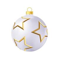grå jul träd leksak med gyllene stjärnor realistisk Färg illustration vektor