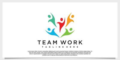 Teamwork-Logo-Design mit modernem Premium-Vektor vektor