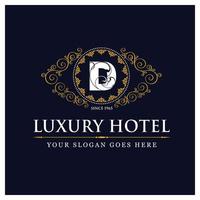 luxushoteldesign mit logo und typografievektor vektor