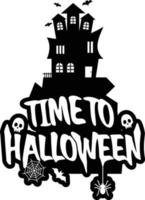 Halloween-Design mit Typografie und weißem Hintergrundvektor vektor