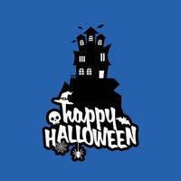 halloween-design mit typografie und hellem hintergrundvektor vektor