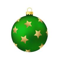 grünes weihnachtsbaumspielzeug oder ball volumetrische und realistische farbabbildung vektor