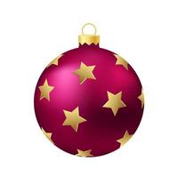 rosa weihnachtsbaumspielzeug oder ball volumetrische und realistische farbillustration vektor