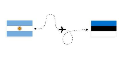 flyg och resor från Argentina till Estland med passagerarflygplan vektor